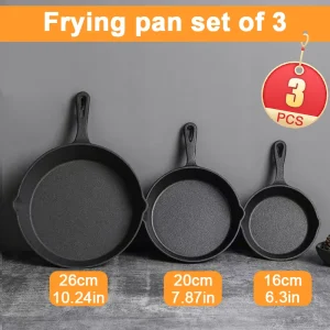 "3-piece cast iron cookware set