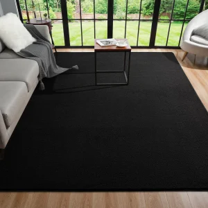 Black Living Room Area Rug