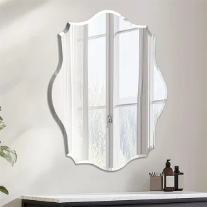 Frameless Scallop Oval Wall Mirror