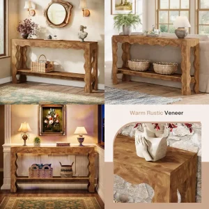 "Slim 63-Inch Two-Level Modern Console Table