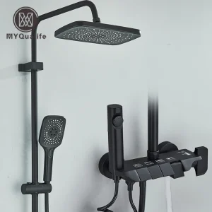 Black Piano Style Shower Set