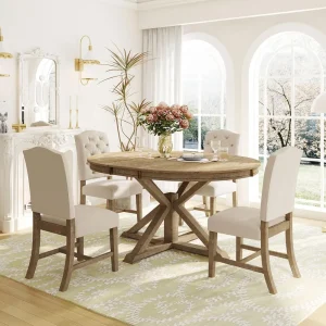 4-person extendable dining table set