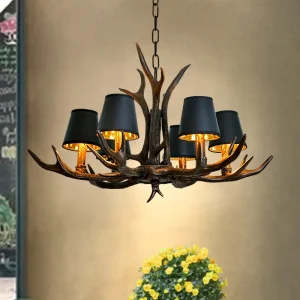 Deer Antler Lights with Lampshades