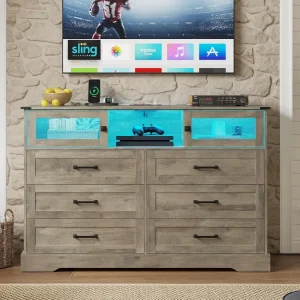 6 Drawer Dresser with LED Lights