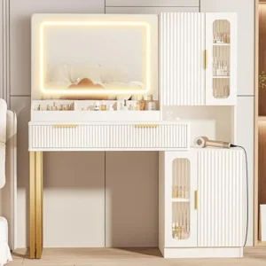 Makeup Vanity Desk with Mirror and Lights