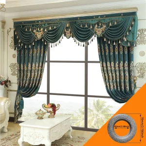 2pc embroidered chenille curtains