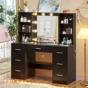 Large Vanity Desk with Mirror
